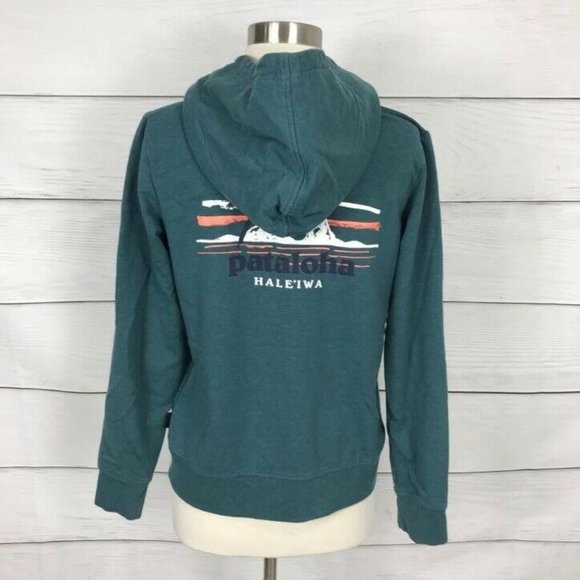 Patagonia Tops - Patagonia Pataloha Women's XS Hooded Sweatshirt Haleiwa Green Full Zip